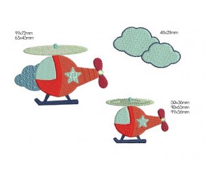 Stickserie - Helicopter inkl. Puschen Datei